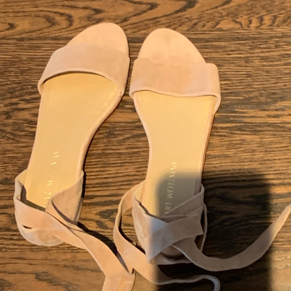 Stuart Weitzman Corbata Suede Ankle-Wrap Sandal